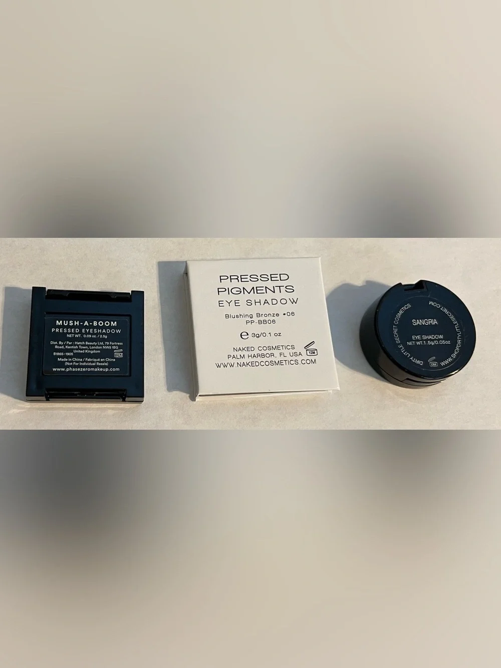 Phase Zero Naked Cosmetics Dirty Little Secret  Single Eyeshadow 3 Containers